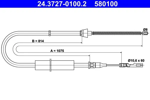 Handler.Part Cable, parking brake ATE 24372701002 1