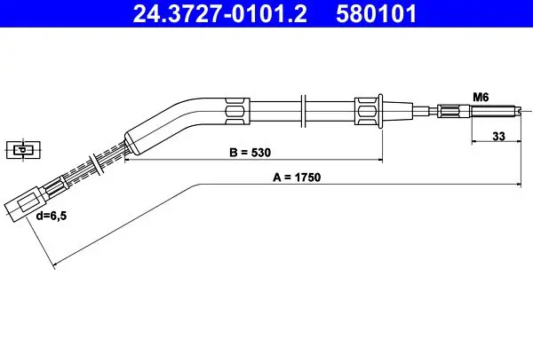 Handler.Part Cable, parking brake ATE 24372701012 1