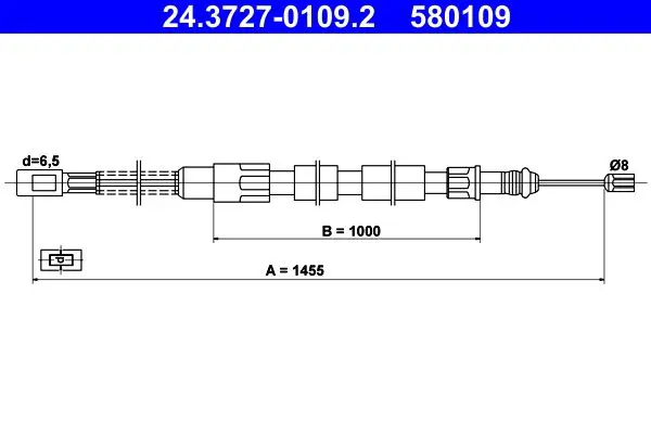 Handler.Part Cable, parking brake ATE 24372701092 1