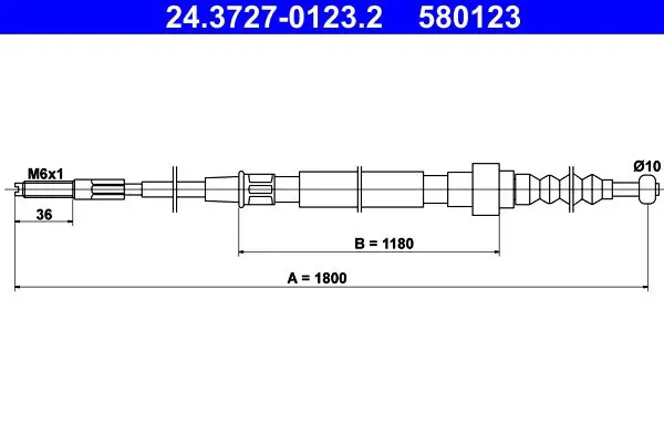 Handler.Part Cable, parking brake ATE 24372701232 1