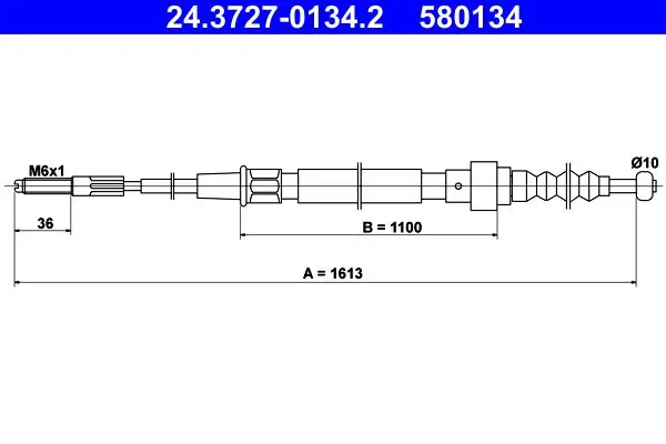 Handler.Part Cable, parking brake ATE 24372701342 1