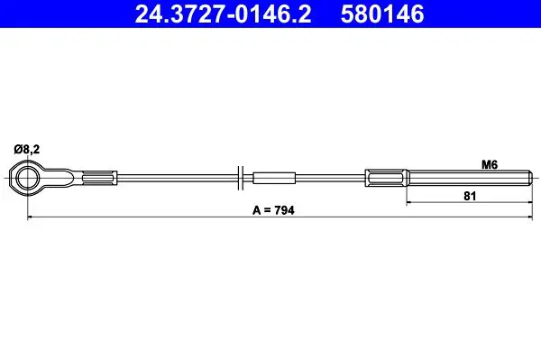 Handler.Part Cable, parking brake ATE 24372701462 1