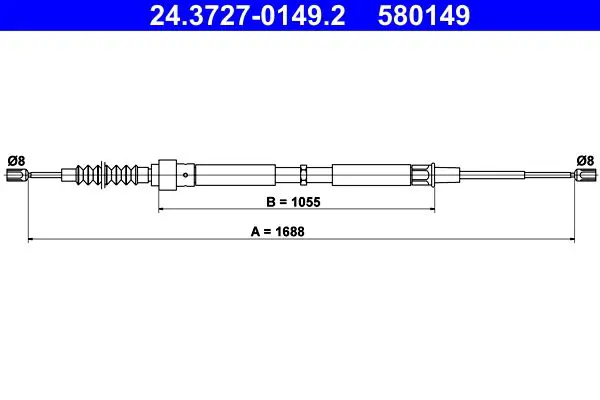 Handler.Part Cable, parking brake ATE 24372701492 1