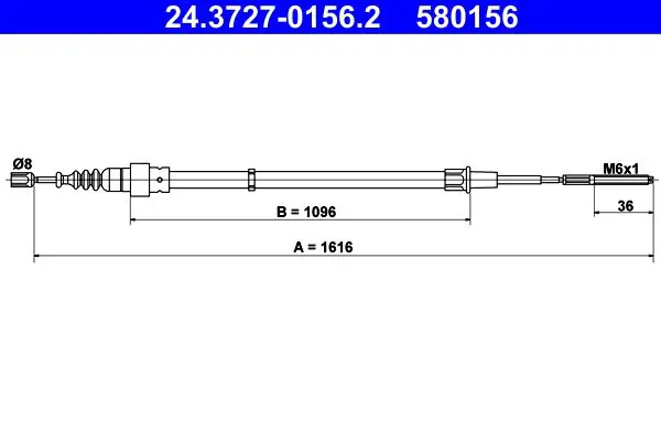 Handler.Part Cable, parking brake ATE 24372701562 1