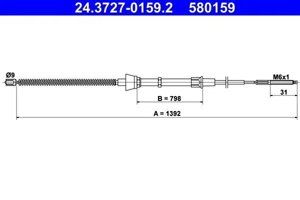 Handler.Part Cable, parking brake ATE 24372701592 1