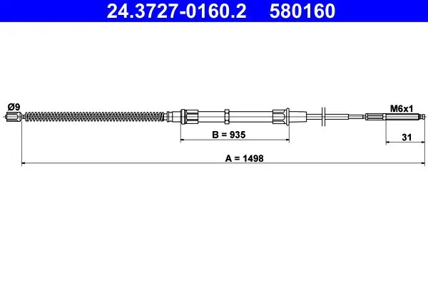 Handler.Part Cable, parking brake ATE 24372701602 1