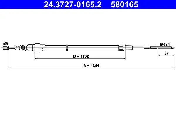 Handler.Part Cable, parking brake ATE 24372701652 1