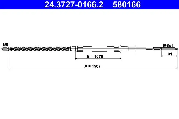 Handler.Part Cable, parking brake ATE 24372701662 1