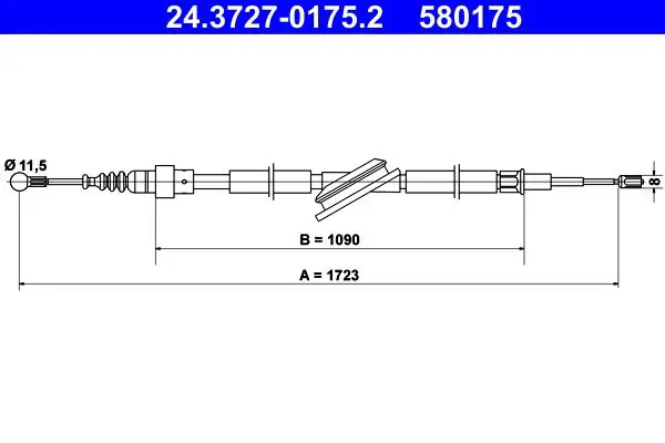 Handler.Part Cable, parking brake ATE 24372701752 1