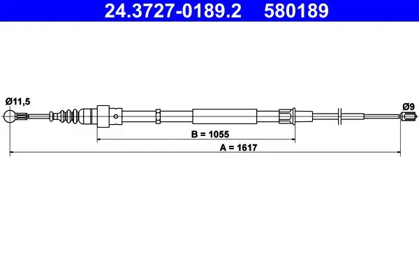 Handler.Part Cable, parking brake ATE 24372701892 1