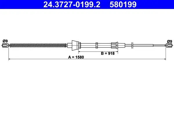 Handler.Part Cable, parking brake ATE 24372701992 1