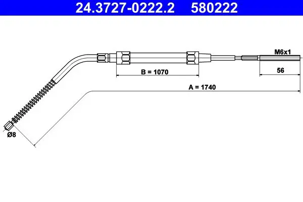 Handler.Part Cable, parking brake ATE 24372702222 1