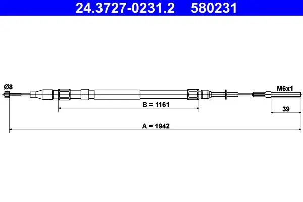 Handler.Part Cable, parking brake ATE 24372702312 1