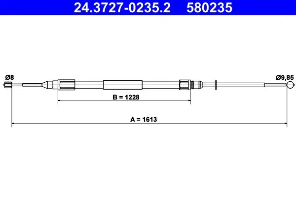 Handler.Part Cable, parking brake ATE 24372702352 1