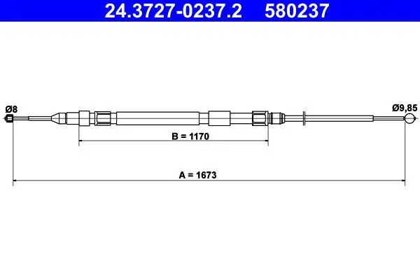 Handler.Part Cable, parking brake ATE 24372702372 1