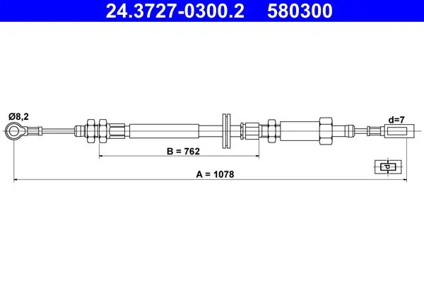 Handler.Part Cable, parking brake ATE 24372703002 1