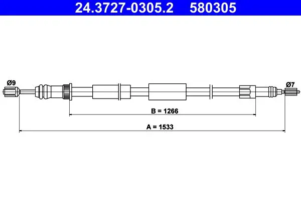 Handler.Part Cable, parking brake ATE 24372703052 1