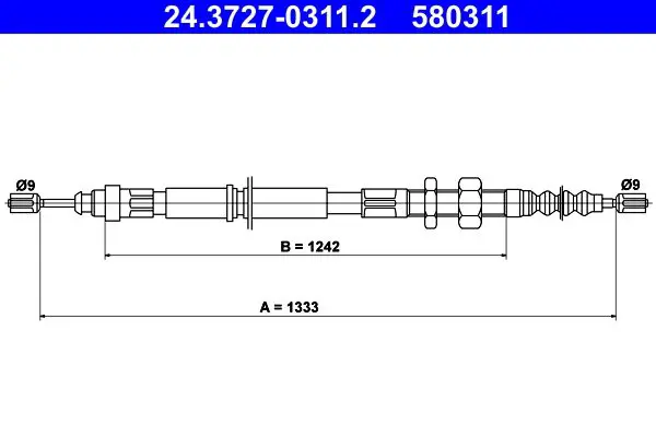 Handler.Part Cable, parking brake ATE 24372703112 1