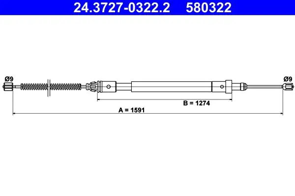 Handler.Part Cable, parking brake ATE 24372703222 1