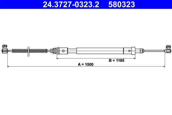 Handler.Part Cable, parking brake ATE 24372703232 1