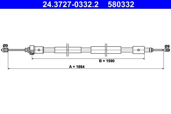 Handler.Part Cable, parking brake ATE 24372703322 1