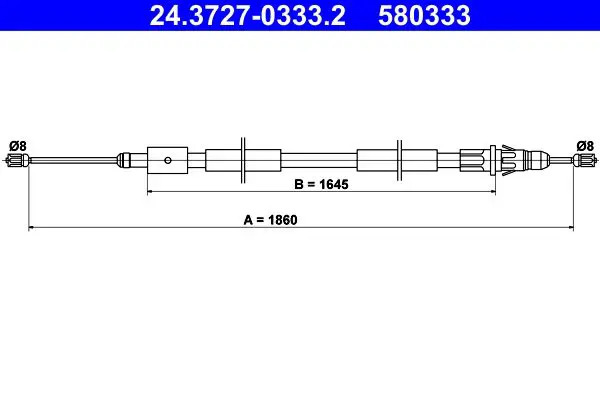 Handler.Part Cable, parking brake ATE 24372703332 1