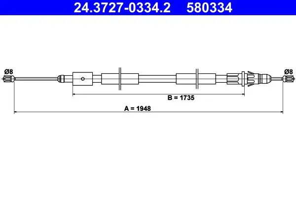 Handler.Part Cable, parking brake ATE 24372703342 1