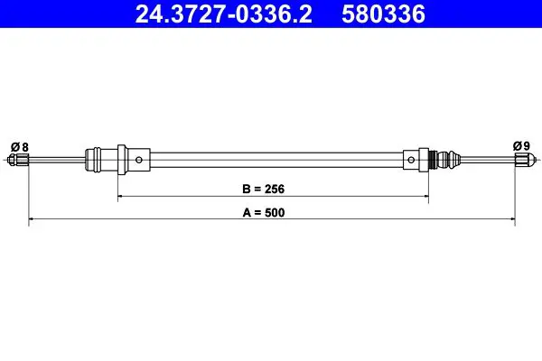 Handler.Part Cable, parking brake ATE 24372703362 1