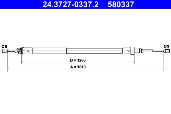 Handler.Part Cable, parking brake ATE 24372703372 1