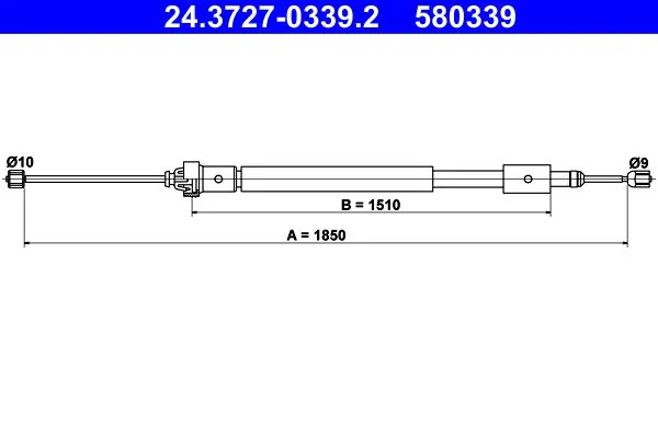 Handler.Part Cable, parking brake ATE 24372703392 1