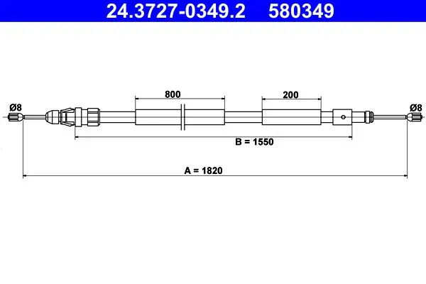 Handler.Part Cable, parking brake ATE 24372703492 1