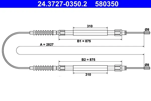 Handler.Part Cable, parking brake ATE 24372703502 1