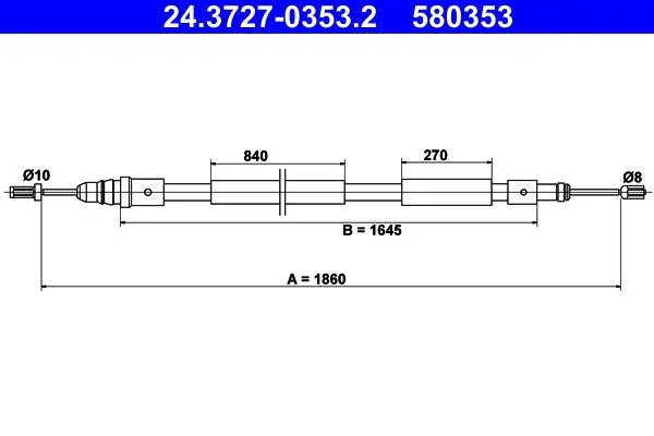 Handler.Part Cable, parking brake ATE 24372703532 1