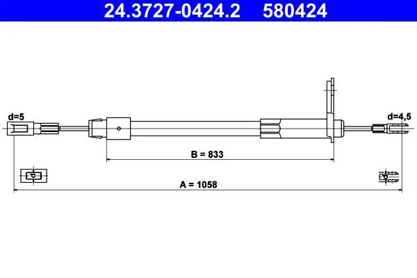 Handler.Part Cable, parking brake ATE 24372704242 1