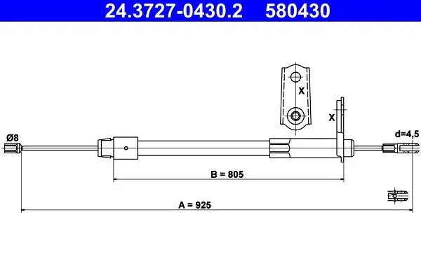 Handler.Part Cable, parking brake ATE 24372704302 1