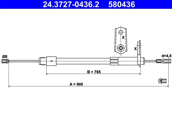 Handler.Part Cable, parking brake ATE 24372704362 1