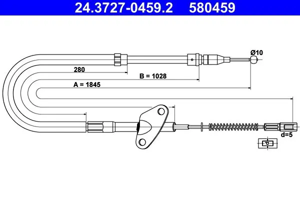 Handler.Part Cable, parking brake ATE 24372704592 1