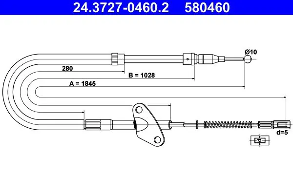 Handler.Part Cable, parking brake ATE 24372704602 1