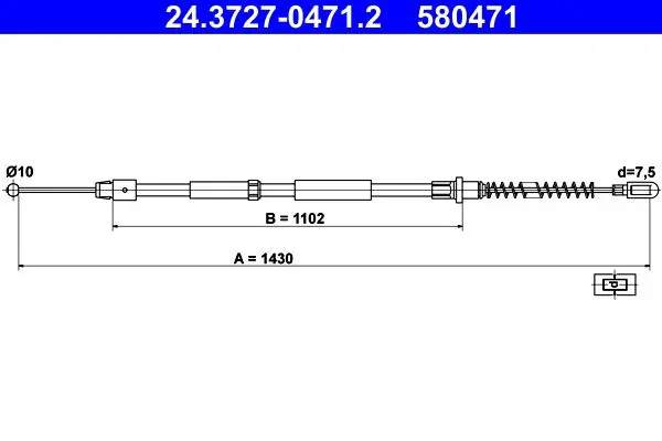 Handler.Part Cable, parking brake ATE 24372704712 1