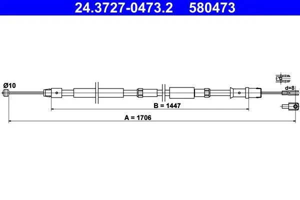 Handler.Part Cable, parking brake ATE 24372704732 1