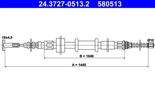 Handler.Part Cable, parking brake ATE 24372705132 1