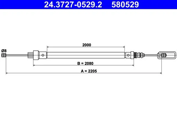 Handler.Part Cable, parking brake ATE 24372705292 1