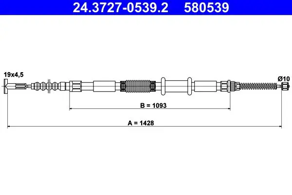 Handler.Part Cable, parking brake ATE 24372705392 1