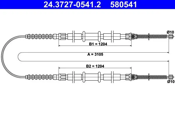 Handler.Part Cable, parking brake ATE 24372705412 1