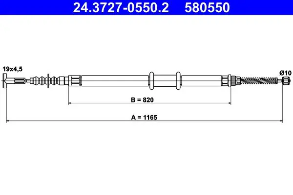 Handler.Part Cable, parking brake ATE 24372705502 1