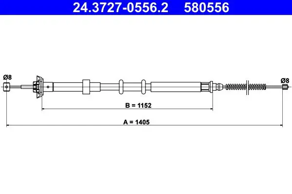 Handler.Part Cable, parking brake ATE 24372705562 1