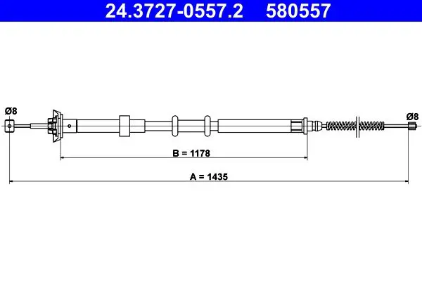 Handler.Part Cable, parking brake ATE 24372705572 1