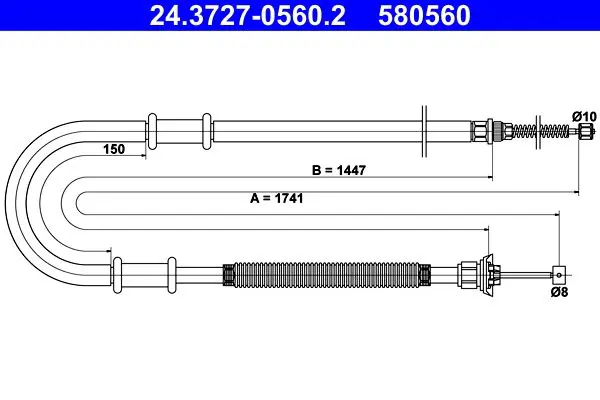 Handler.Part Cable, parking brake ATE 24372705602 1