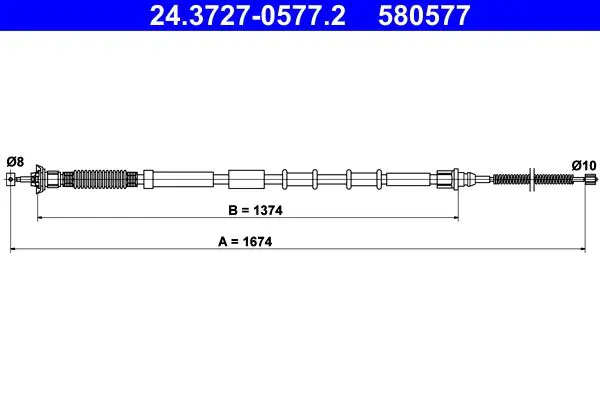 Handler.Part Cable, parking brake ATE 24372705772 1