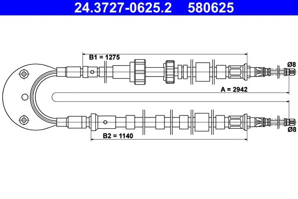 Handler.Part Cable, parking brake ATE 24372706252 1